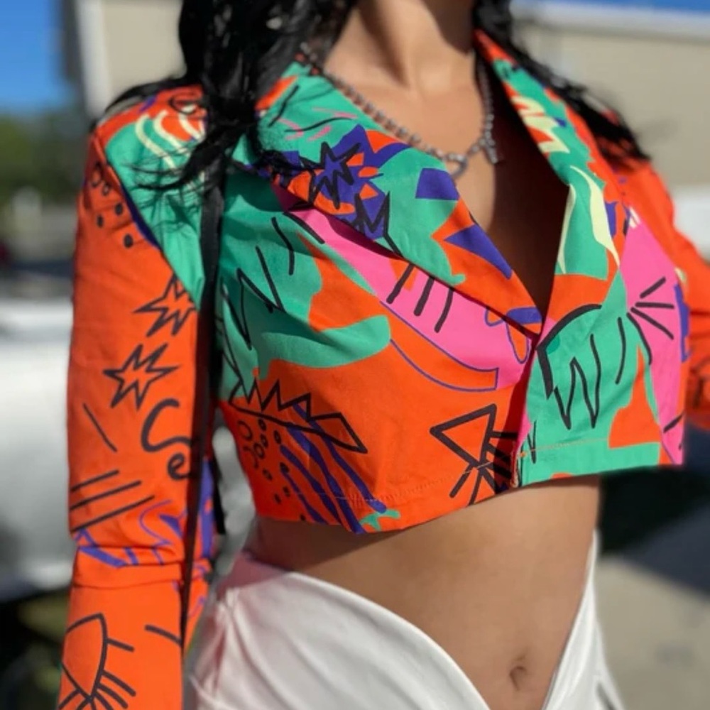 Colorful Abstract Women's Jacket size L